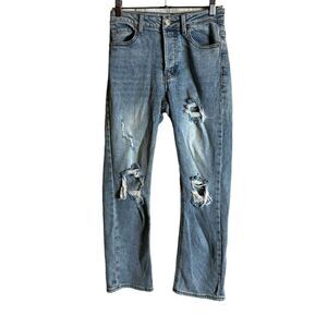 S.O.N.G. timeless fit ripped destruction button fly jeans size 00 / 23